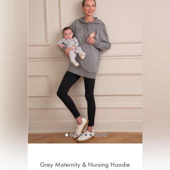 Seraphine Tops - Seraphine • Maternity & Nursing Hoodie • Gray • Small